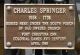 Charles Springer 1658 Headstone Placque